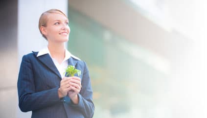 Business Person with Shrub