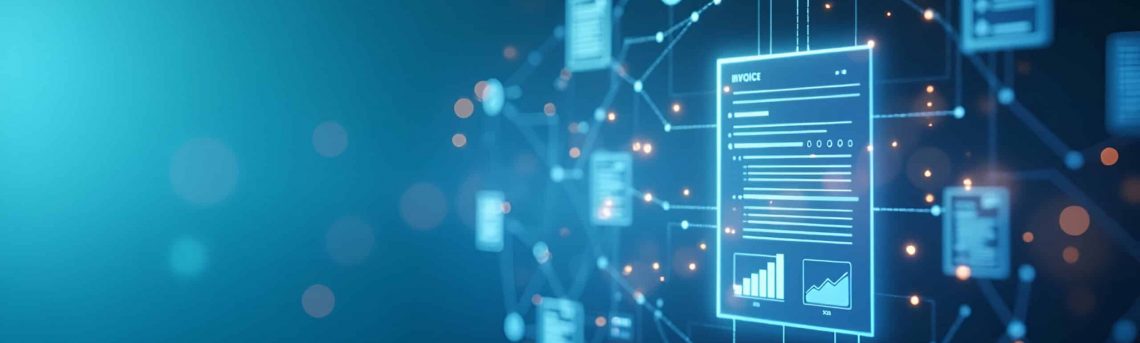 Modern visual composition showcasing automated invoicing workflows with integrated ERP systems paperless billing and real time digital document exchange for optimized financial administration and corp