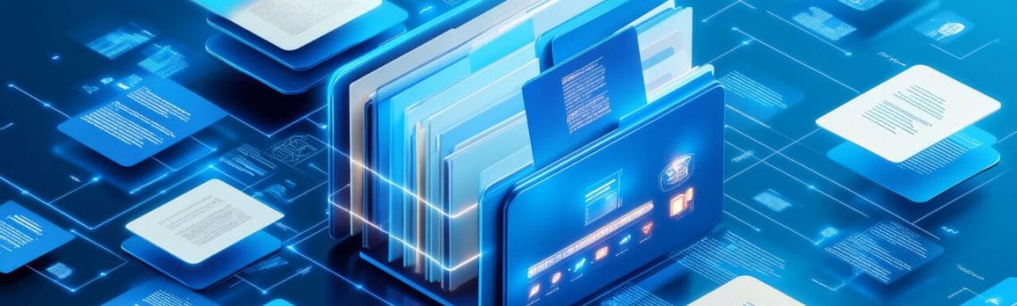 Digital document management system with automated folders and workflow icons